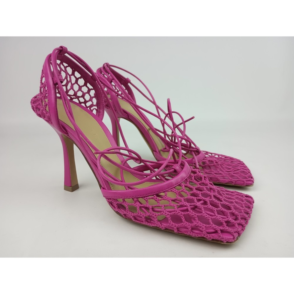 Bottega Veneta Pink Mesh Sandals